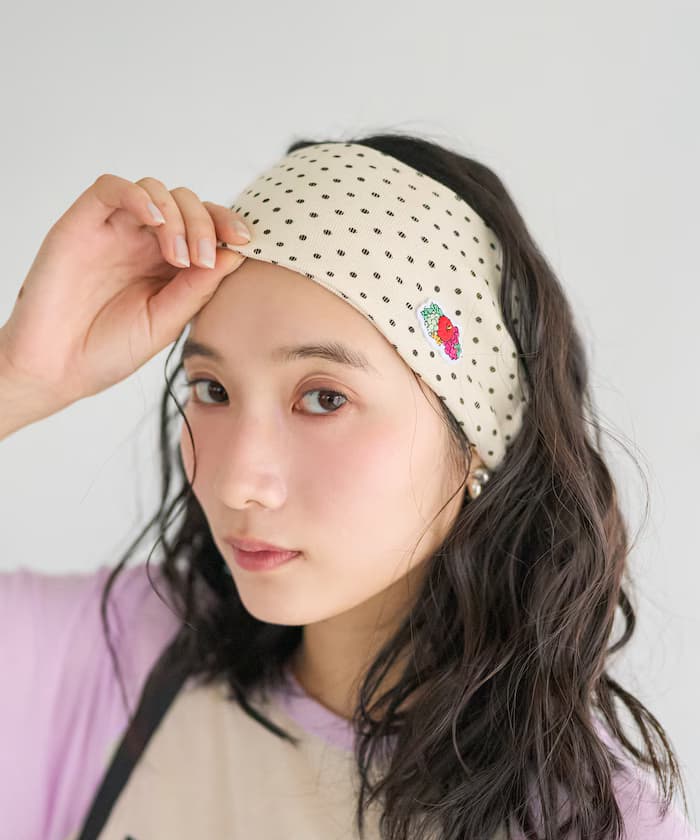 別注圓點棉布髮帶