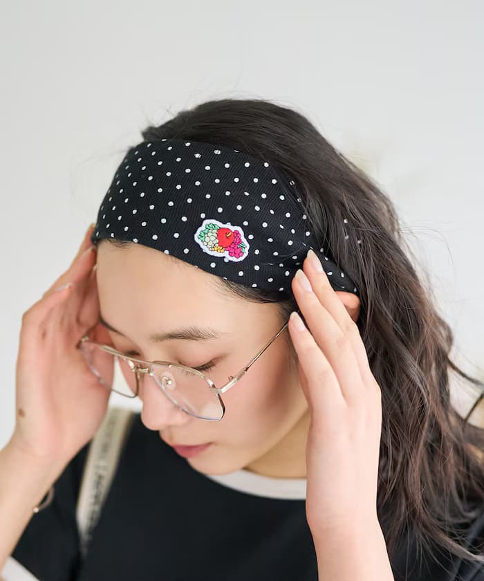 別注圓點棉布髮帶