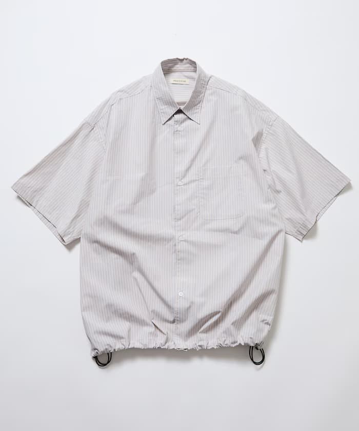 寬版束繩短版袖襯衫 / 下擺抽繩 【限定展開】