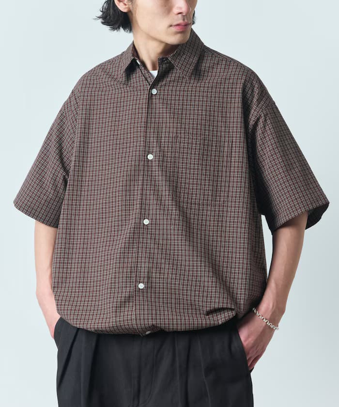 寬版束繩短版袖襯衫 / 下擺抽繩 【限定展開】