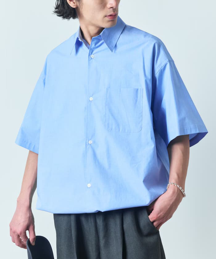 寬版束繩短版袖襯衫 / 下擺抽繩 【限定展開】