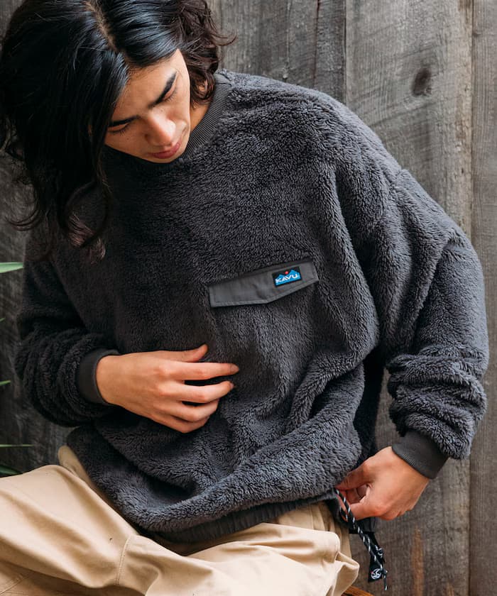 KAVU×FREAK'S STORE / 別注 尼龍切接毛絨刷毛圓領套頭衫 / 下擺繩索 【限定展開】