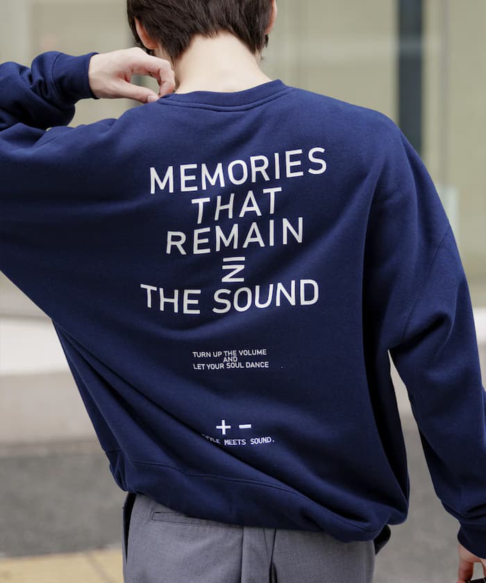 寬版刺繡胸口 後背印花 束繩下擺 圓領衛衣 【限定展開】