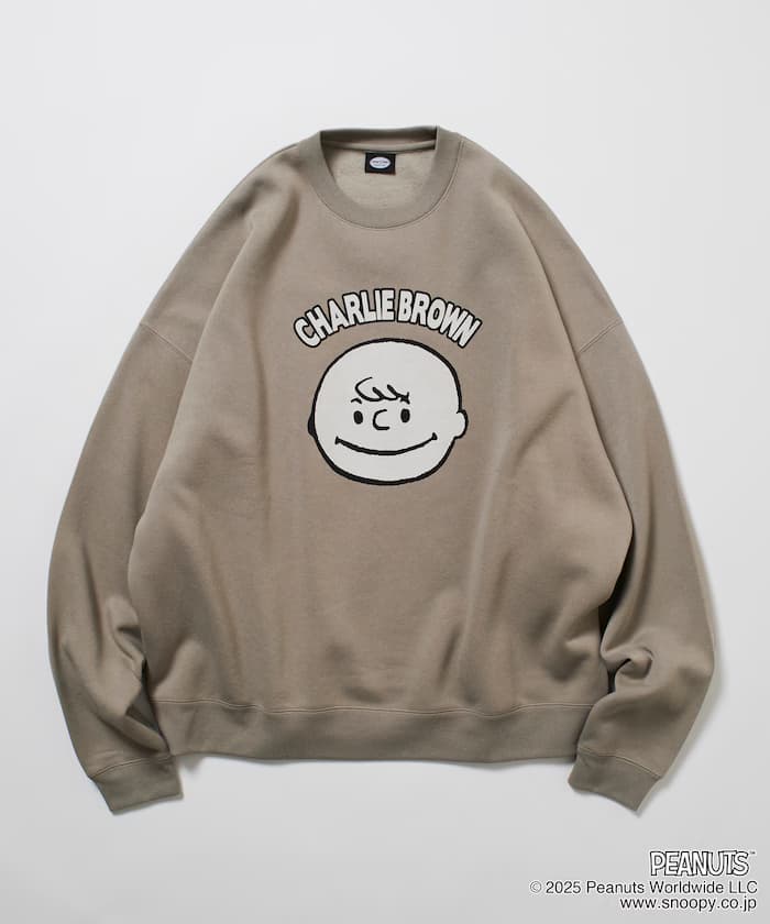 PEANUTS/ピーナッツ 別注 後背印花 圓領衛衣 / Charlie Face 【限定展開】