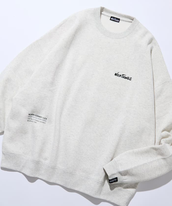 WILD THINGS×FREAK'S STORE/ワイルドシングス 別注 寬版 マルチ印花デザイン クルーネック衛衣 【限定展開】