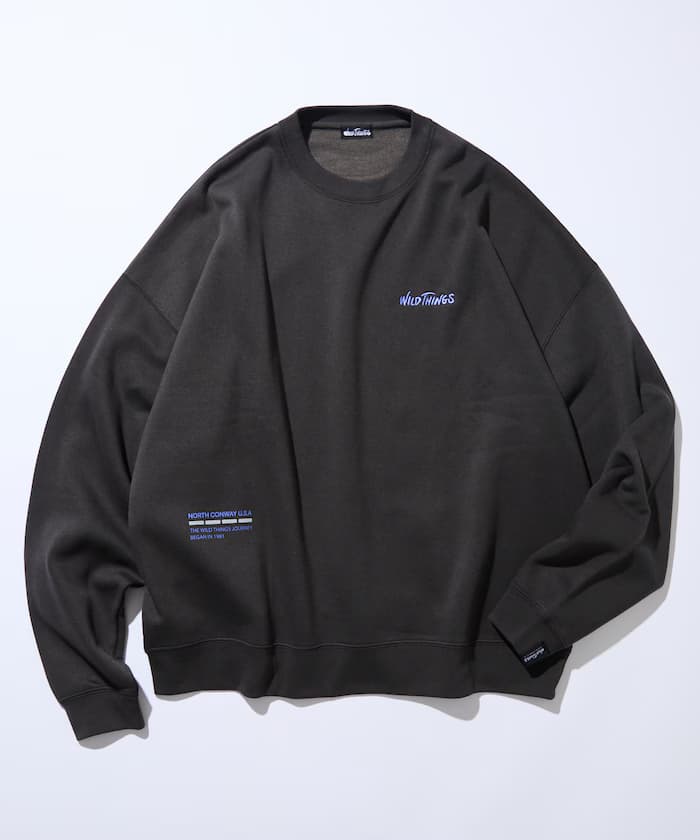 WILD THINGS×FREAK'S STORE/ワイルドシングス 別注 寬版 マルチ印花デザイン クルーネック衛衣 【限定展開】