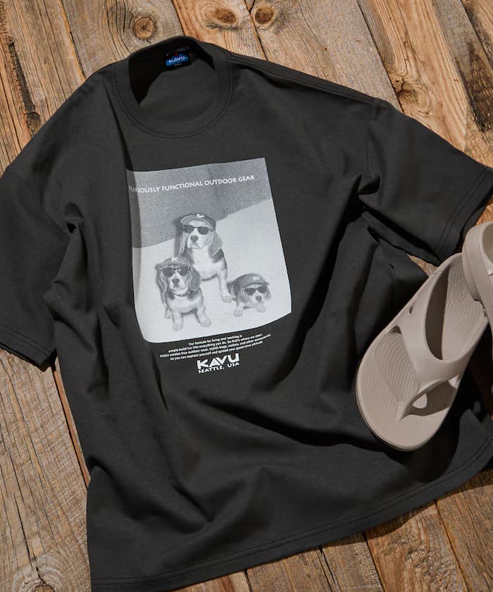 KAVU×FREAK'S STORE 別注寬版犬隻印花T恤【限定展開】