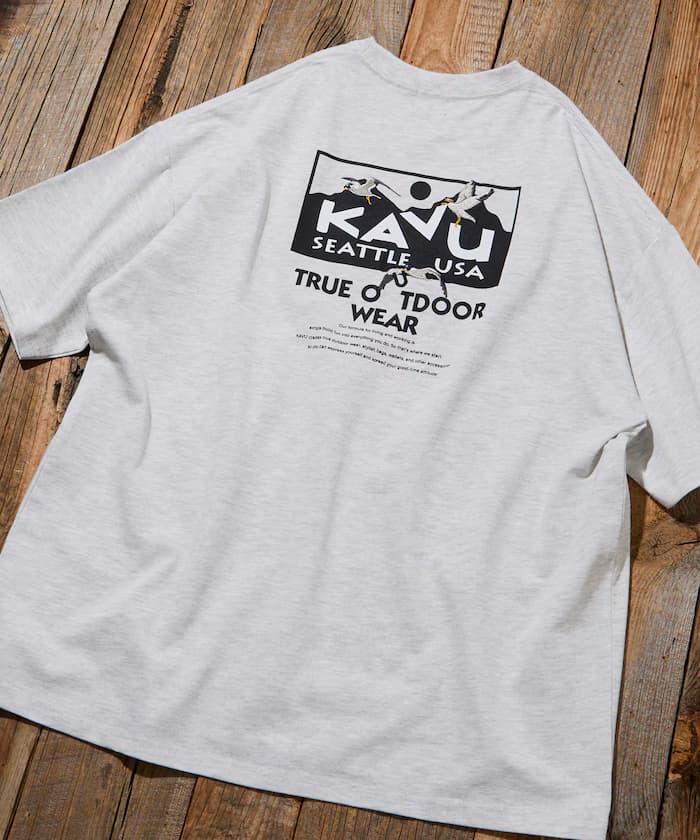 KAVU×FREAK'S STORE 別注寬版LOGO後背印花T恤 【限定展開】
