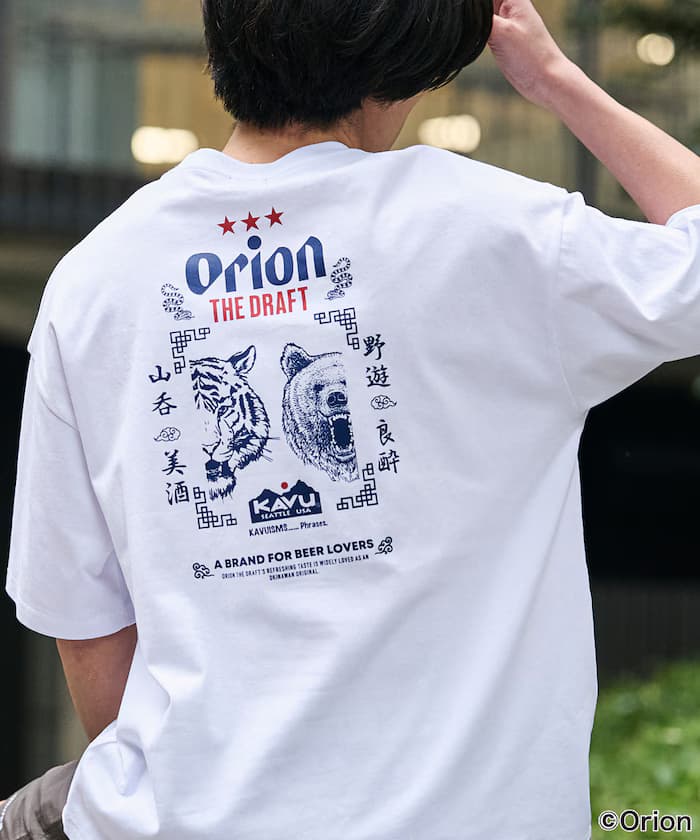 KAVU×ORION 別注 寬版動物背後印花圓領T恤 TIGER&BEAR【限定展開】
