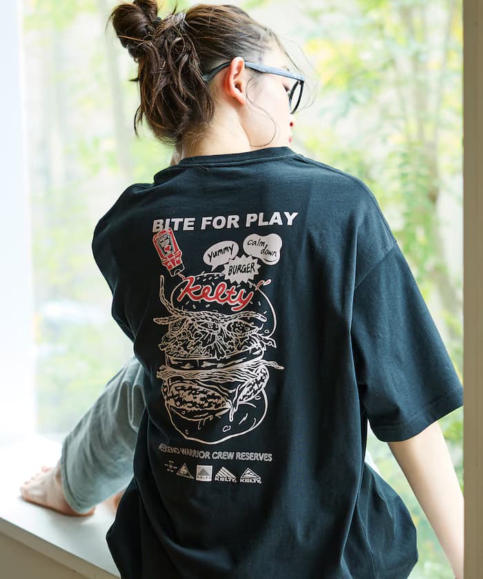 KELTY×FREAK'S STORE/ケルティ 別注 寬版漢堡標誌後背印花圓領T恤 【限定展開】