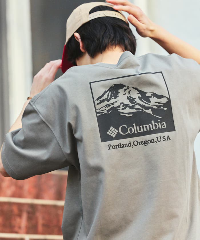 Columbia×FREAK'S STORE/コロンビア 別注 インペリアルパーク バック印花 クルーネックT恤【限定展開】