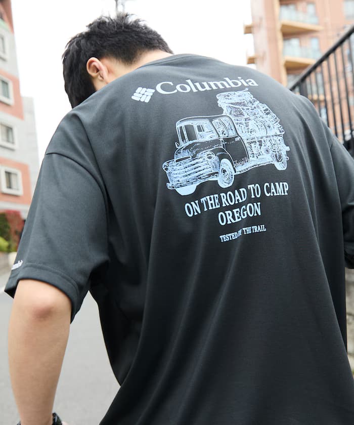 Columbia×FREAK'S STORE/哥倫比亞 別注 帝國公園 車款圖案 背面印花 圓領T恤 【限定展開】