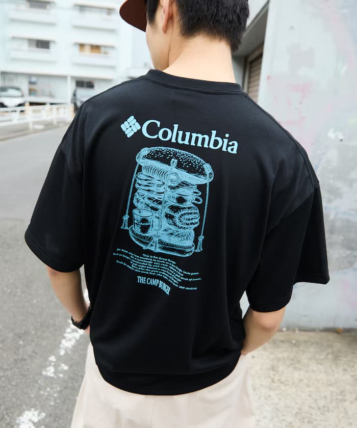 Columbia×FREAK'S STORE/哥倫比亞 別注 帝皇公園 漢堡圖案 背面印花 圓領T恤 【限定展開】