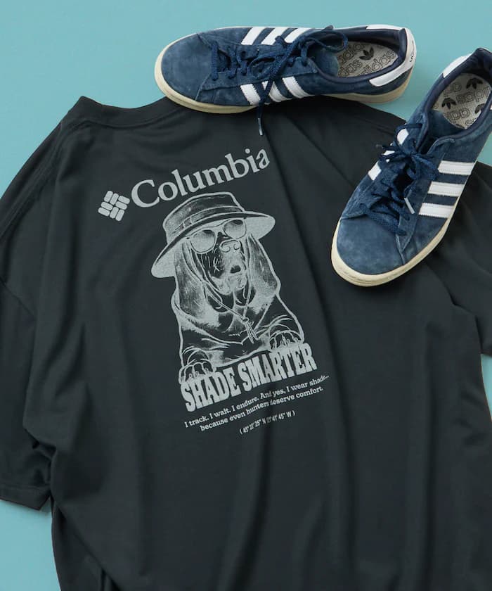 Columbia×FREAK'S STORE 別注 Imperial Park 狗狗圖案背面印花圓領T恤 【限定展開】