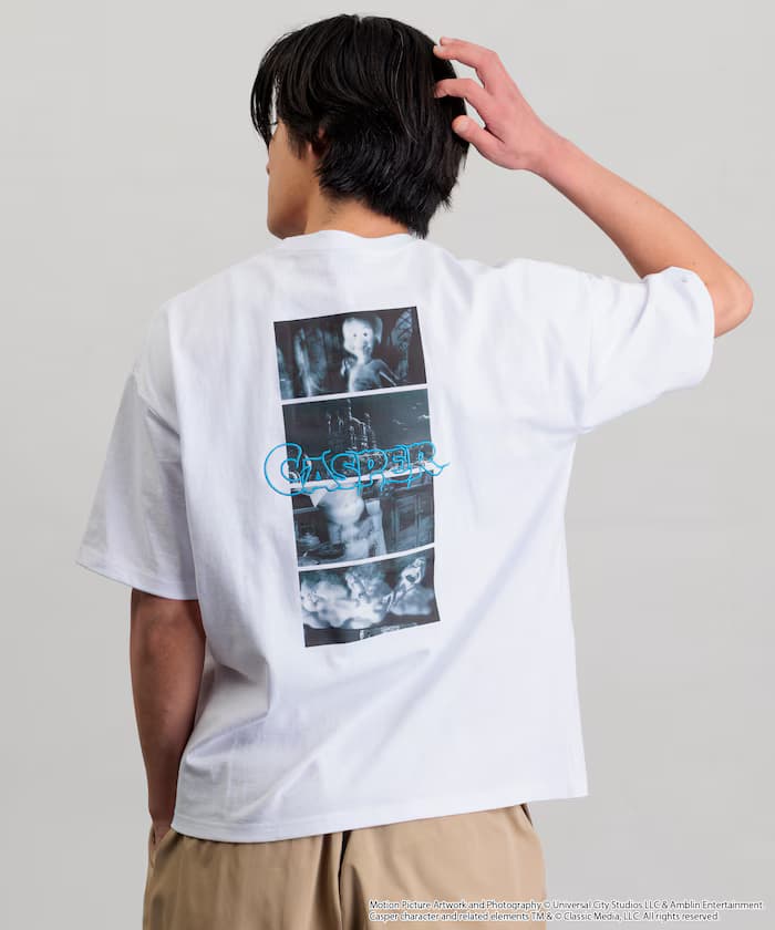 Casper 聯名限定 寬版 背面印花 圓領T恤【限定款】