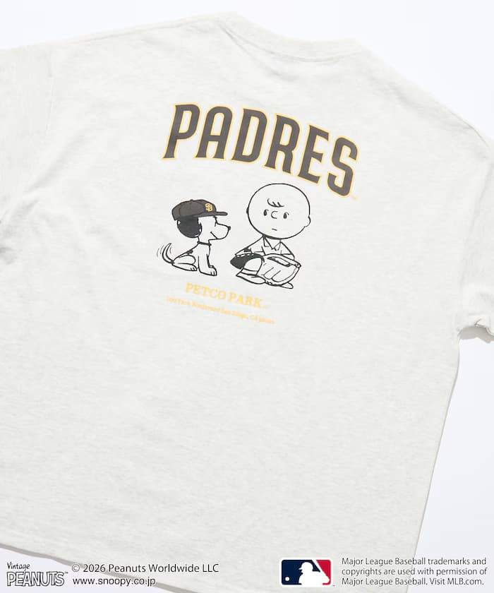 PEANUTS×MLB 別注 寬版後背印花 T恤 /PADRES 【限定展開】