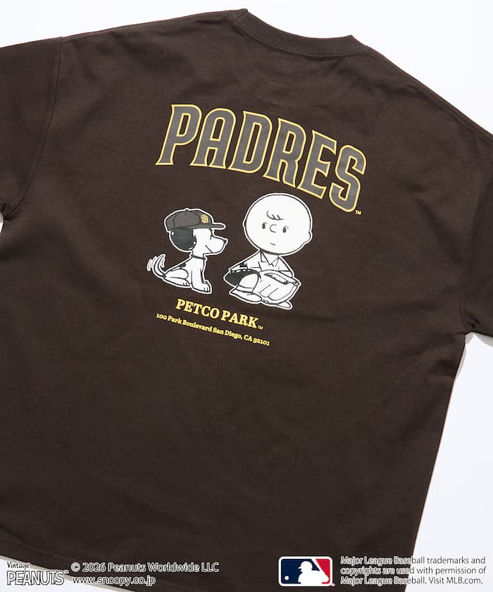 PEANUTS×MLB 別注 寬版後背印花 T恤 /PADRES 【限定展開】