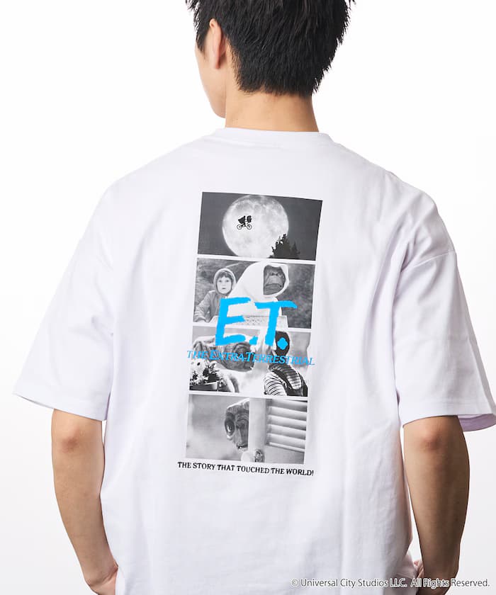 【E.T.】寬版背面印花圓領T恤【限定款】