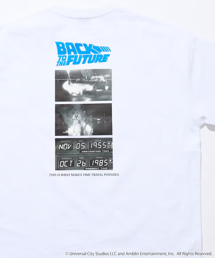 【BACK TO THE FUTURE】別注 寬版 バック印花 クルーネック T恤 【限定展開】