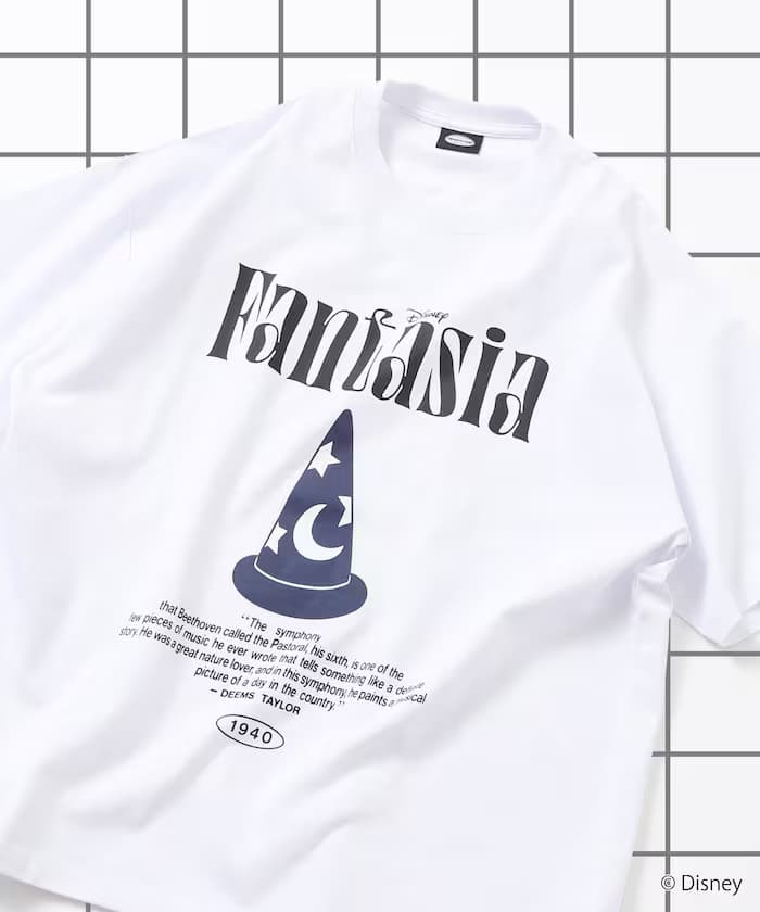 DISNEY 聯名限定 寬版 正面印花 圓領 T恤【限定款】
