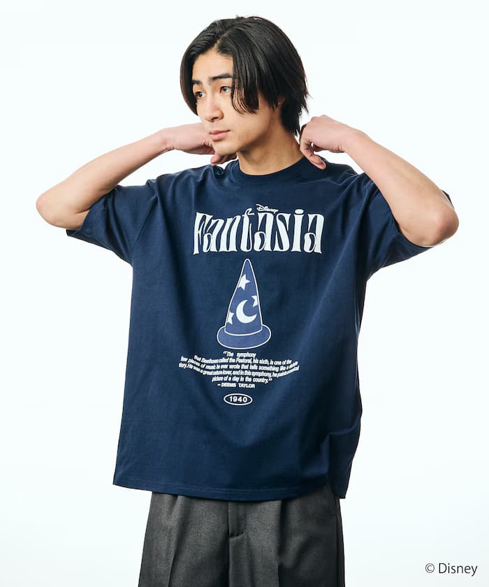 DISNEY 聯名限定 寬版 正面印花 圓領 T恤【限定款】