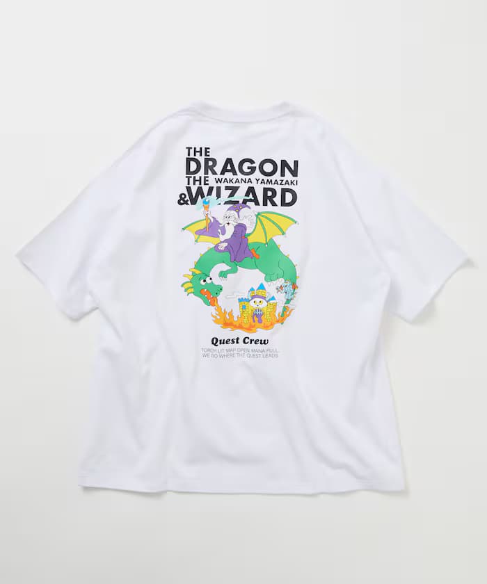 Wakana Yamazaki×FREAK'S STORE THE DRAGON & WIZARD 背面印花 圓領 T恤【限定款】
