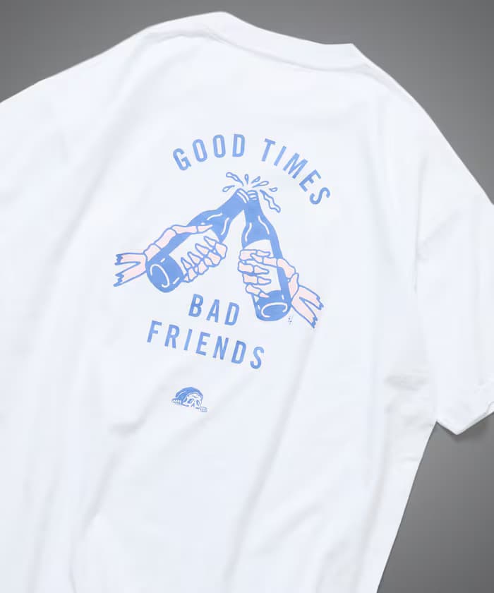 LURKING CLASS×FREAK'S STORE 聯名限定 復古加工 印花 T恤 GOOD TIMES BAD FRND HAND