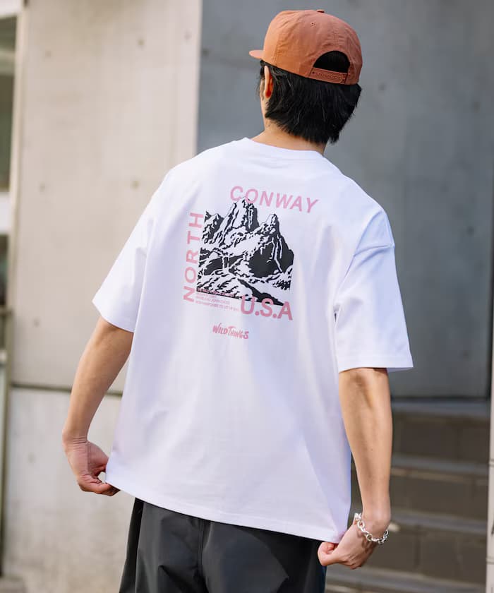 WILD THINGS×FREAK'S STORE 別注寬版山脈印花後背T恤 【限定展開】