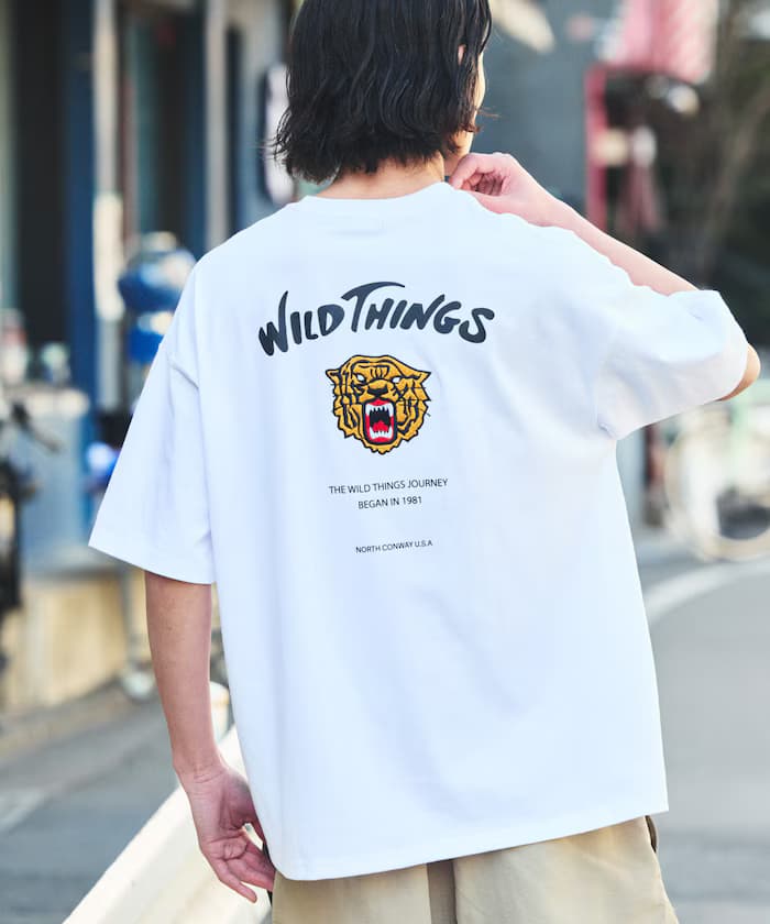 WILD THINGS×FREAK'S STORE 寬版老虎刺繡背章T恤 【限定展開】