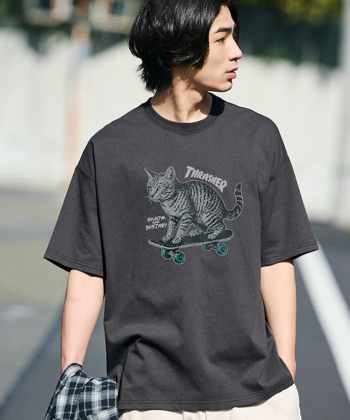 THRASHER×FREAK'S STORE 聯名限定 寬版 動物印花 圓領 T恤【限定款】
