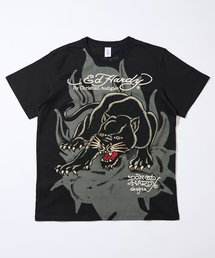 BLK RHINESTONE-ED HARDY SS TEE 【限定展開】
