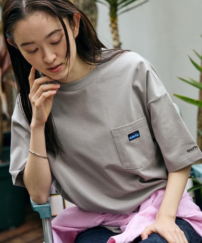 KAVU×FREAK'S STORE 別注 STORATECH 單點刺繡 圓領口袋T恤 【限定展開】