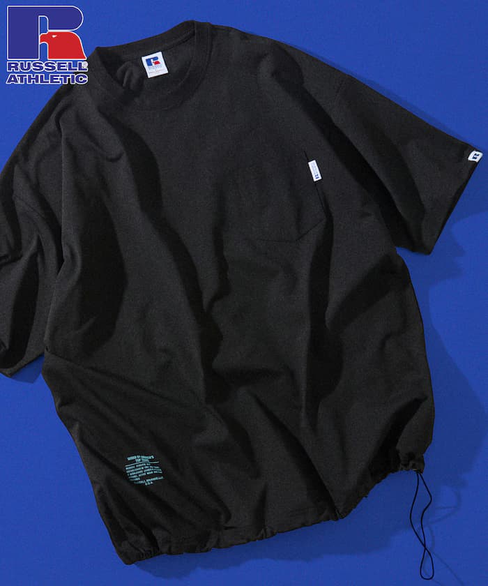 RUSSEL ATHLETIC×FREAK'S STORE 別注 寬版 口袋束繩T恤 / 吸濕速乾 【限定展開】