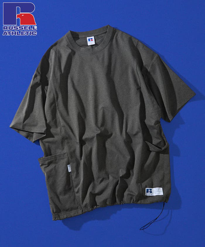RUSSEL ATHLETIC×FREAK'S STORE 別注 寬版束繩側口袋T恤 【限定展開】