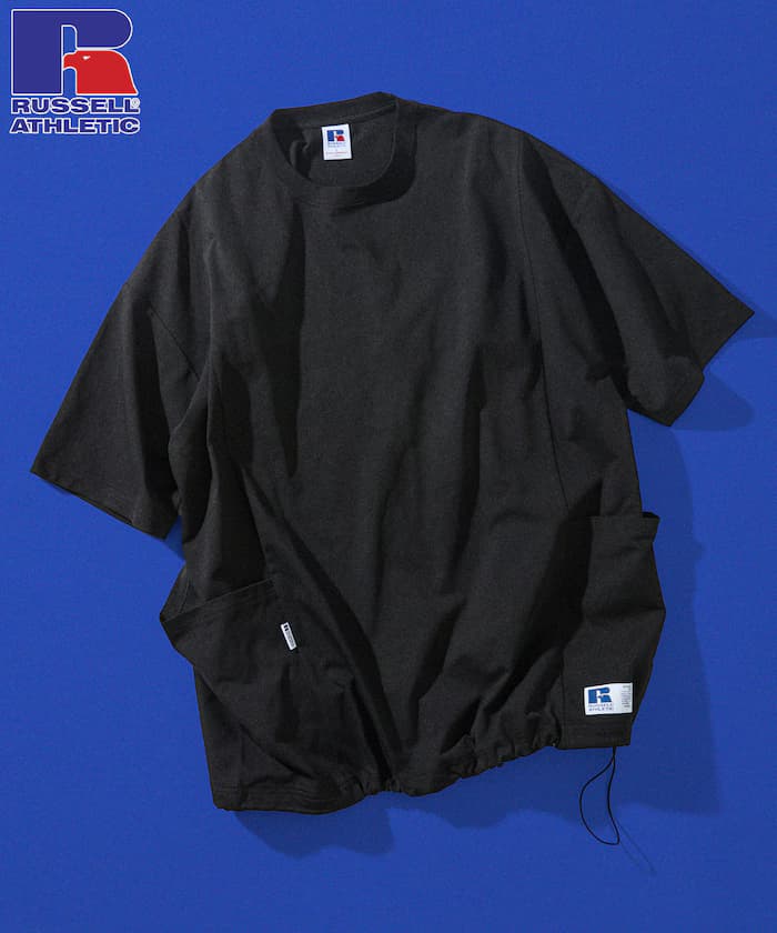 RUSSEL ATHLETIC×FREAK'S STORE 別注 寬版束繩側口袋T恤 【限定展開】