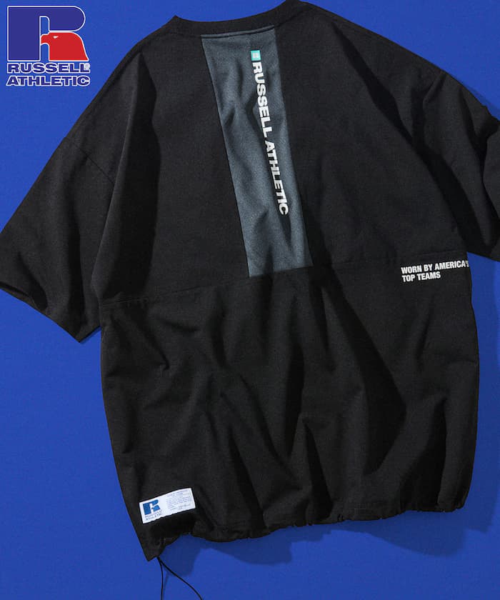 RUSSEL ATHLETIC×FREAK'S STORE 別注 寬版後背切替設計束繩T恤 【限定展開】