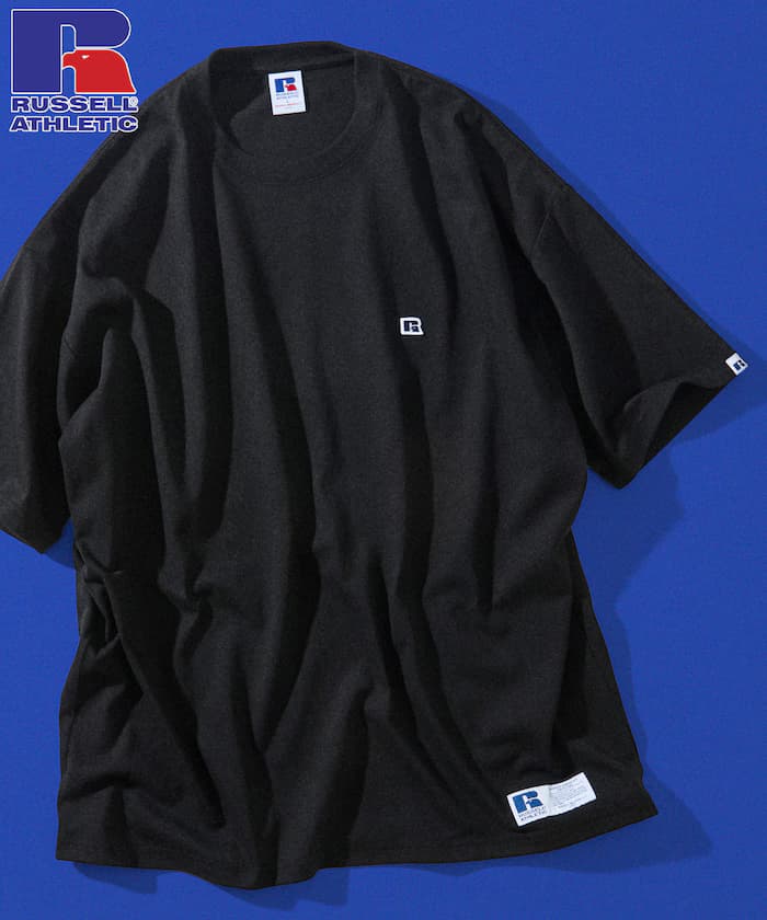 RUSSEL ATHLETIC×FREAK'S STORE 別注 寬版 ワンポイントロゴ クルーネック T恤 【限定展開】
