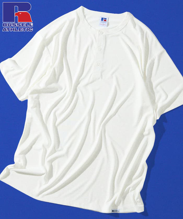 RUSSEL ATHLETIC×FREAK'S STORE 別注 Dri-Power 亨利領T恤/吸濕速乾/消臭 【限定展開】