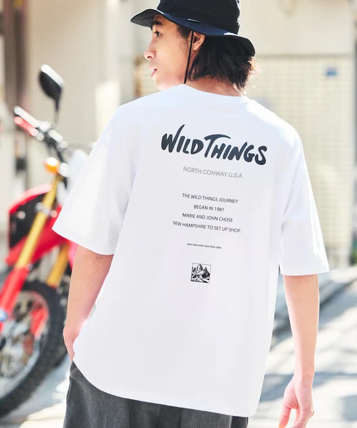 WILD THINGS×FREAK'S STORE 寬版標誌後背印花圓領T恤 【限定展開】