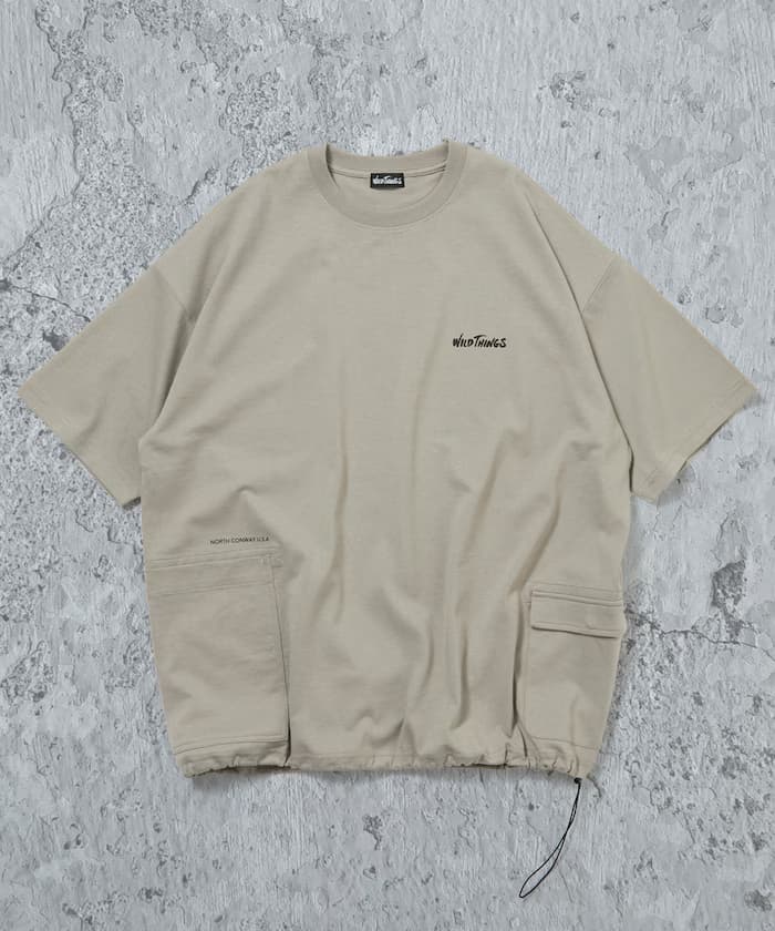 WILD THINGS×FREAK'S STORE 聯名限定 寬版 側口袋 圓領短袖T恤【限定款】