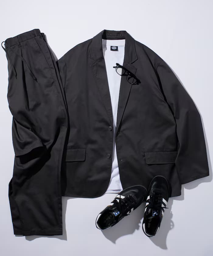 Relax Fit 寬鬆棉麻斜紋套裝 / 西裝外套 / 寬版褲子 【限定展開】