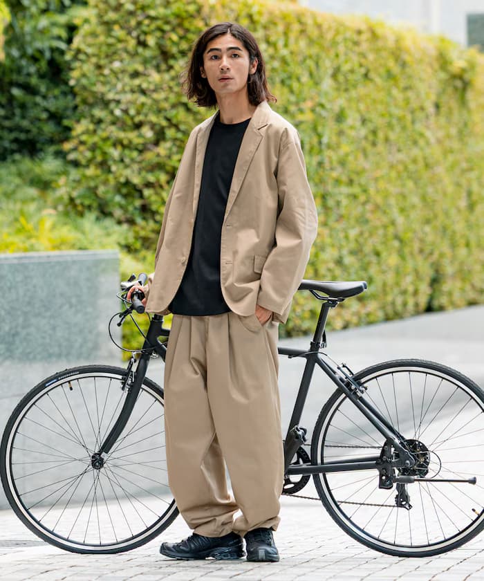 Relax Fit 寬鬆棉麻斜紋套裝 / 西裝外套 / 寬版褲子 【限定展開】