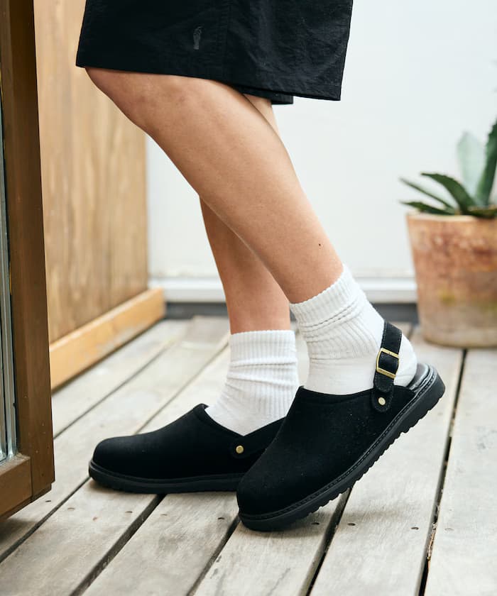 限定款 仿麂皮 2way 克木涼鞋 後跟帶