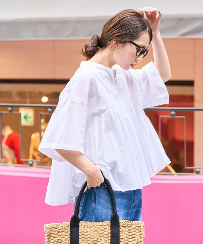 印度打褶切替喇叭罩衫【限定展開】