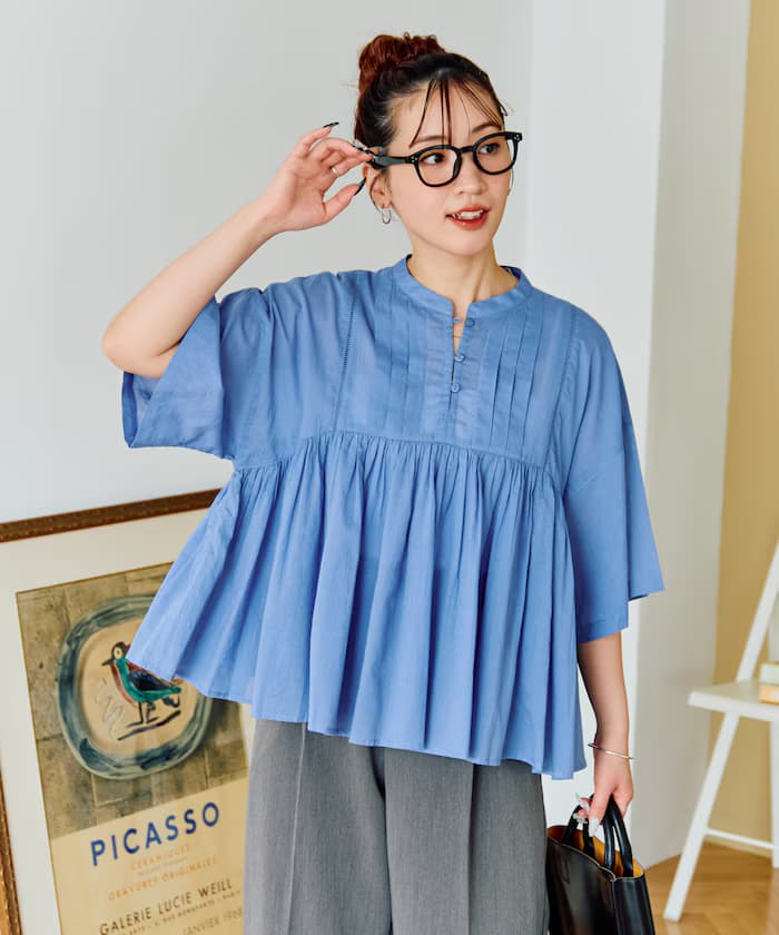 印度打褶切替喇叭罩衫【限定展開】