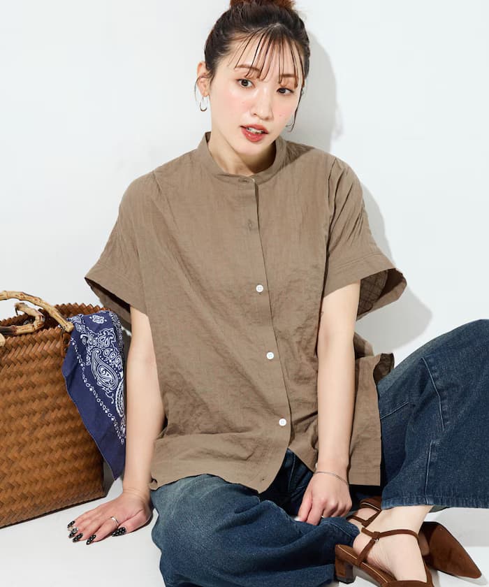 ナチュラル ポコポコ フレンチ スリーブ 罩衫【限定展開】