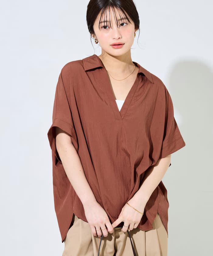 尼龍皺褶罩衫【限定展開】