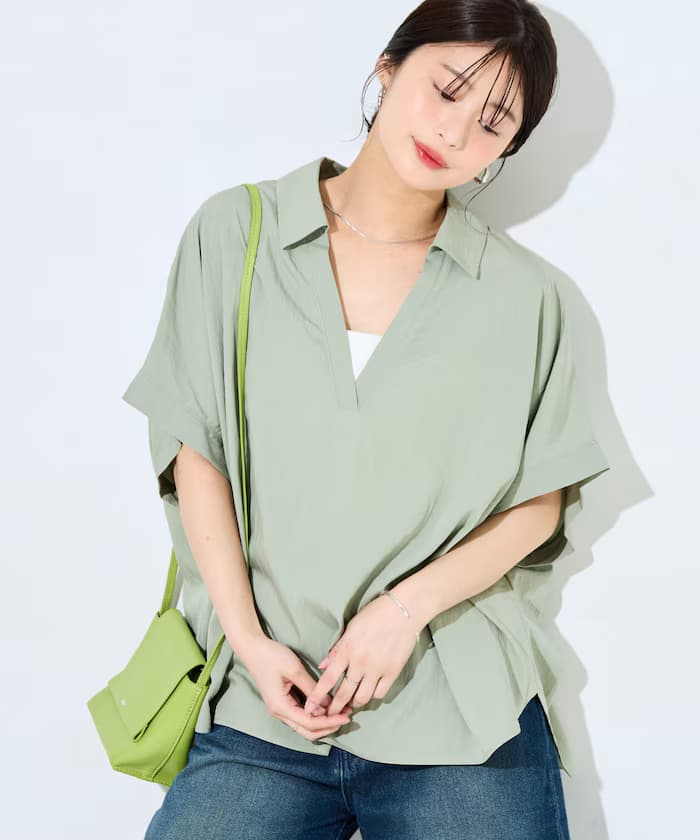 尼龍皺褶罩衫【限定展開】