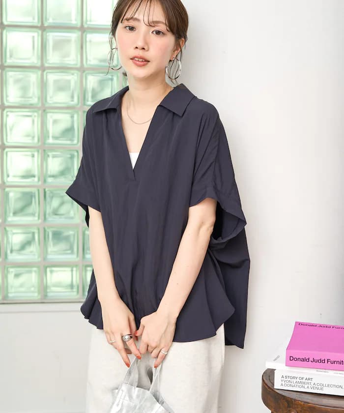 尼龍皺褶罩衫【限定展開】