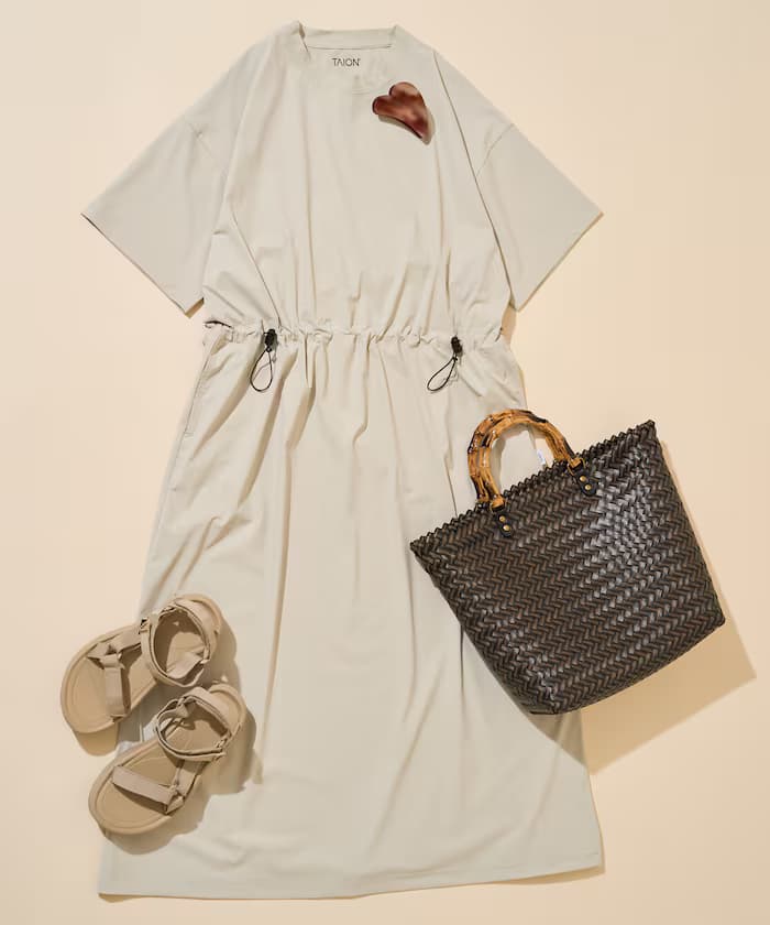 TAION × FREAK'S STORE 聯名限定 抗UV 吸濕排汗 涼感 抗菌 彈性 短袖連身裙【限定款】